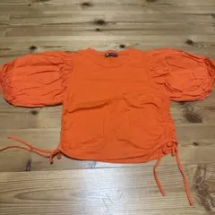 ZARA オレンジ 半袖Tシャツ M