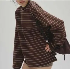 お値下げ★Border Long T-shirts チョコ　todayfulのサムネイル