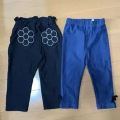 アプレレクール　ポケット　パンツ カットソー　モチーフ　デニム　90 10分丈