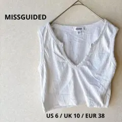 ストライプ Vネック タンクトップ 夏　ノースリーブ 白　無地 レディース