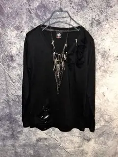 00s y2k archive Ｖネック　damage punk grunge