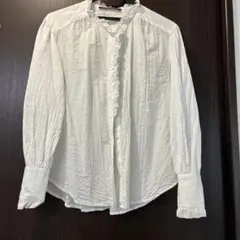 COMPTOIR DES COTONNIERSコットンストライプフリルシャツ