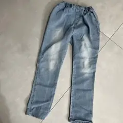 ブランシェス　150 ライトブルーデニムストレートパンツ
