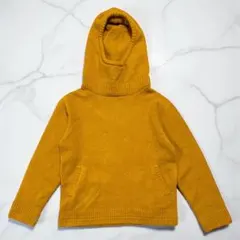 ハイベック Hibeck ウール混 ニットフーディ Mサイズ キャメル イエロー