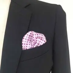 新品 バーバリー ブラックレーベル チーフ ポケチ パープル ドット 結婚式