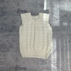 vintage ホワイト ニットベスト 森ガール ナチュラル ガーリー Y2K