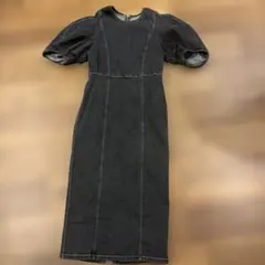 ADAM ET ROPE デニムワンピース パフスリーブのサムネイル