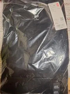 UNIQLOスムースストレッチコットンクールネックTブラック長袖Tシャツ3XL