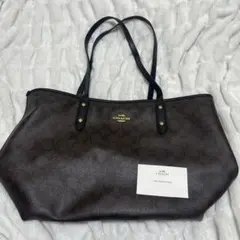 COACH ブラウン シグネチャー トートバッグ