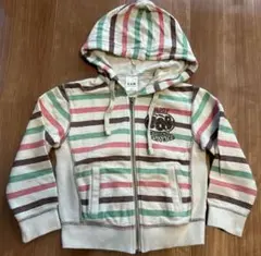 e.a.B 綿パーカー　アースカラー　ボーダー柄　95cm BeBe アメカジ