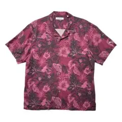 古着 トミーバハマ シルク 開襟 アロハシャツ キャンプシャツ 花柄 総柄