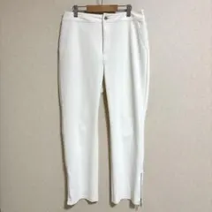CHRISTIAN AUJARD 白パンツ L相当 裾ジップ 美脚 ストレッチ