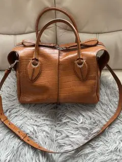 TOD'S Dスタイリング バッグ クロコ型押し 2way 大容量 本革