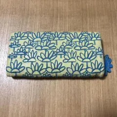 ツモリチサト　長財布　花モチーフ　ブルー/イエロー