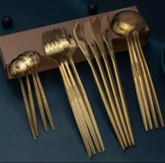 ステンレス製 カトラリー 4点セット スプーン フォーク ナイフ