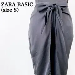 【完売モデル】ザラベーシック　ウエストリボンドレープラップワイドパンツ