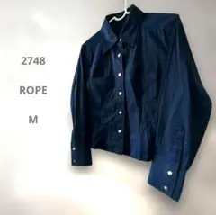ROPE ネイビー ボタンアップ 長袖シャツ シンプル 綺麗めスタイル M