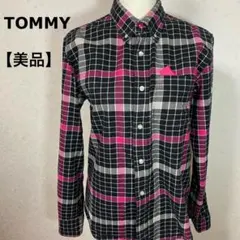 【美品】TOMMY コットン100% チェック柄　ボタンダウン　ネルシャツ
