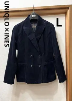 ❤️完売品　ユニクロ× イネス　コーデュロイダブルジャケット　Lサイズ　ネイビー