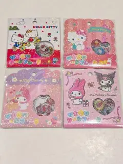 新品 サンリオ キャラクター おはじきシール 4個セット　キティマイメロクロミ