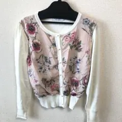 最終価格 花柄スカーフカーディガン