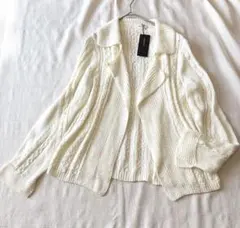 タグ付き未使用 Gabardine K.T カーディガン 綿混 オフホワイトのサムネイル