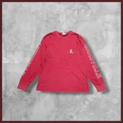 US古着 Pressbox プリント ロンT 長袖 レッド Mサイズ