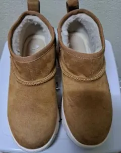 ブラウン スエード ムートンブーツ