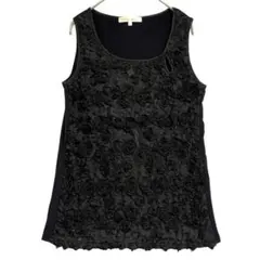 ロペピクニック　バラレースフリル ノースリーブカットソー　【美品】　38 / M