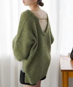 【美品】kastaneカスタネ♫メランジVあきニットプルオーバー前後2WAY