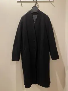 アーバンリサーチロッソ カシミヤ混 Ｖネックノーカラーコート ブラック