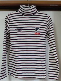 FILA GOLF　ストライプ タートルネックシャツ　レディースM