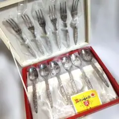 【未使用】三越 高級洋白銀器 カトラリー12本セット ニッケルシルバー レトロ
