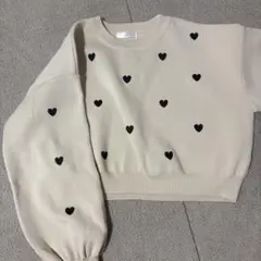 長袖 ニット ミニ丈 ハート柄 ベージュ Green parksのサムネイル