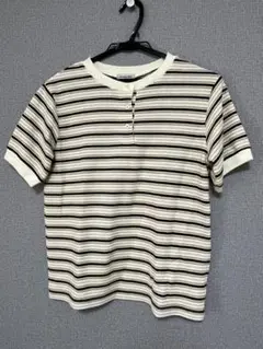 SM2 ストライプ ヘンリーネック Tシャツ 半袖