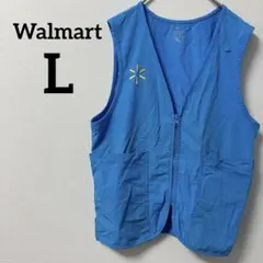 ☆一点もの☆Walmart 青 ジッパーベスト 【L】 薄手