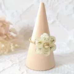 かすみ草の指輪 ホワイト