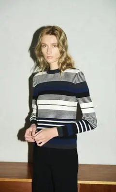 theory luxeストライプ長袖ニットセーターとスカートセット 美品　　38