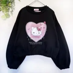 ハローキティ キティ スウェット トレーナー 140 裏起毛 ブラック 新品
