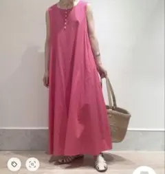 ギャルリィーヴィ➖　コットンノースリーブマキシワンピース