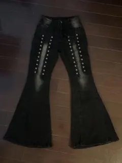 y2k♡ ローライズフレアレザーパンツGENA LACE UP FLARES - メルカリ