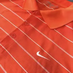 NIKE GOLF ポロシャツ オレンジ ストライプ L