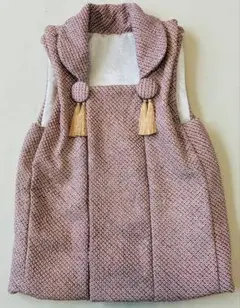 七五三　総絞り　被布　くすみピンクパープル