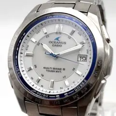 CASIO オシアナス OCW-T100 完動品　ソーラー充電　白文字盤　メンズのサムネイル