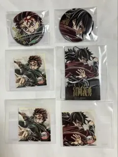 鬼滅の刃webくじ 冨岡義勇 缶バッジ ステッカー チェキ セット - メルカリ