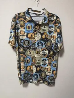 LOUDMOUTH ビールラベル柄 ポロシャツ XL