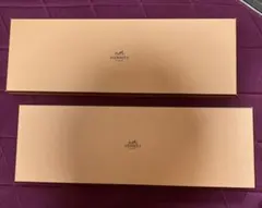 HERMES ネクタイ用ギフトボックス オレンジ 2個セット