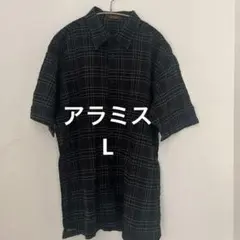 ARAMIS 半袖シャツ 綿✖️麻チェック柄