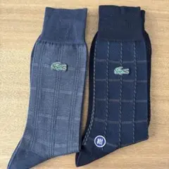 LACOSTE　ラコステ　メンズ　ソックス　靴下　2足セット　チェック柄