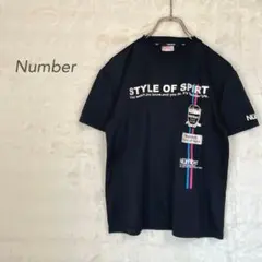 ナンバー/プリントTシャツ/黒/ロゴT/半袖/スポーツ/カジュアルMのサムネイル